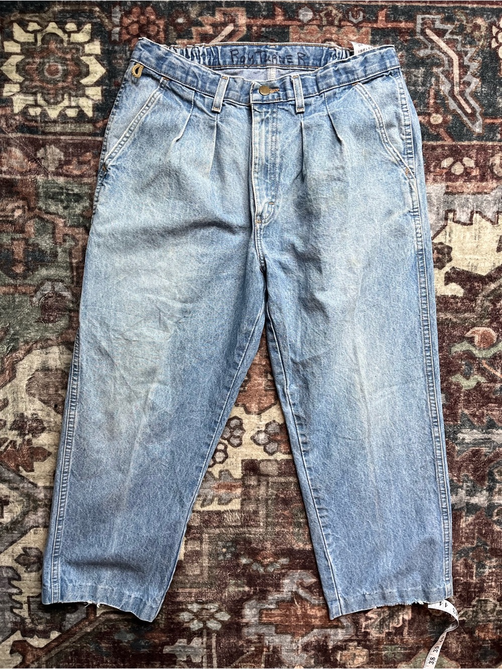 Men's Vintage Light Blue Pleated Wrangler Jeans 32” W